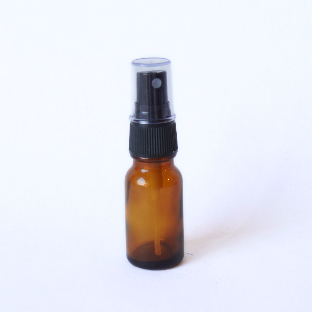 Amber Bottle 20ml with 18mm Black Spray Top