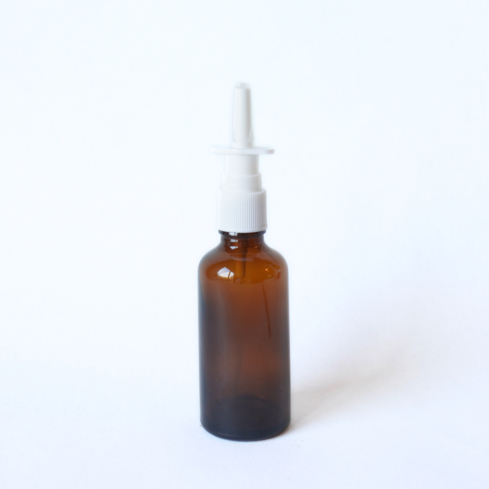 Amber Bottle 50ml with 18mm Nasal Spray Top