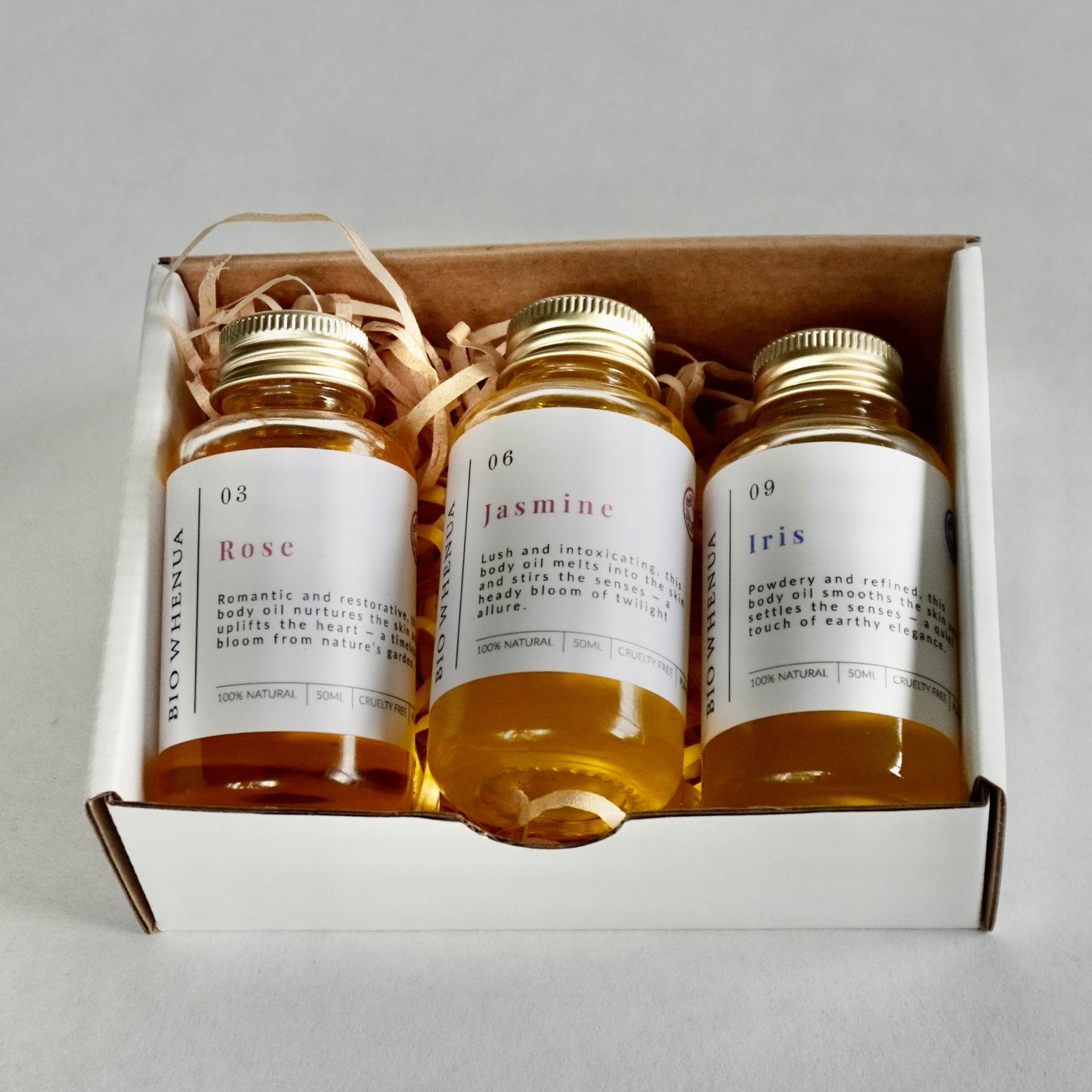 Flora Body Oil Gift Box - Rose, Jasmine, Iris