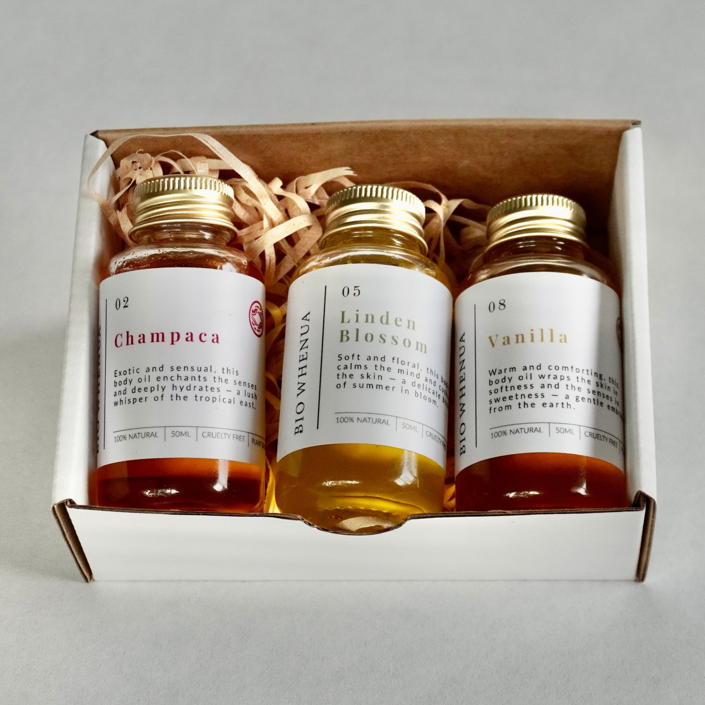 Flora Body Oil Gift Box - Champaca, Linden Blossom, Vanilla