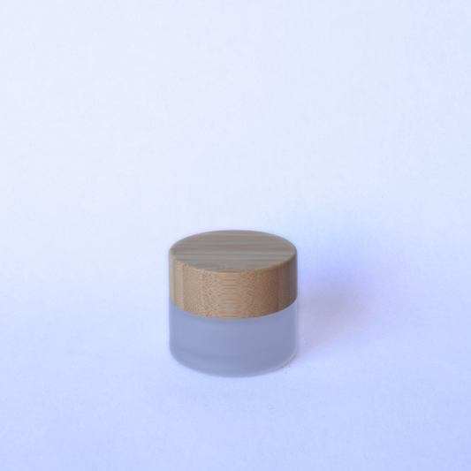 Frosted Glass Jar 15gm with Bamboo Lid