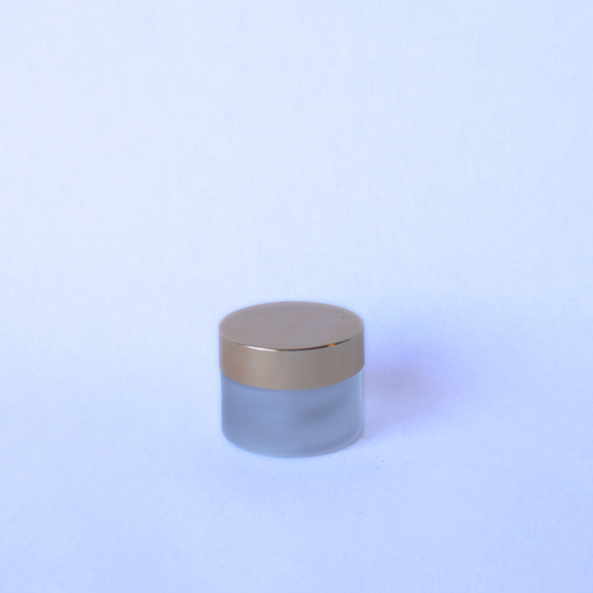 Frosted Glass Jar 15g with Gold Cap