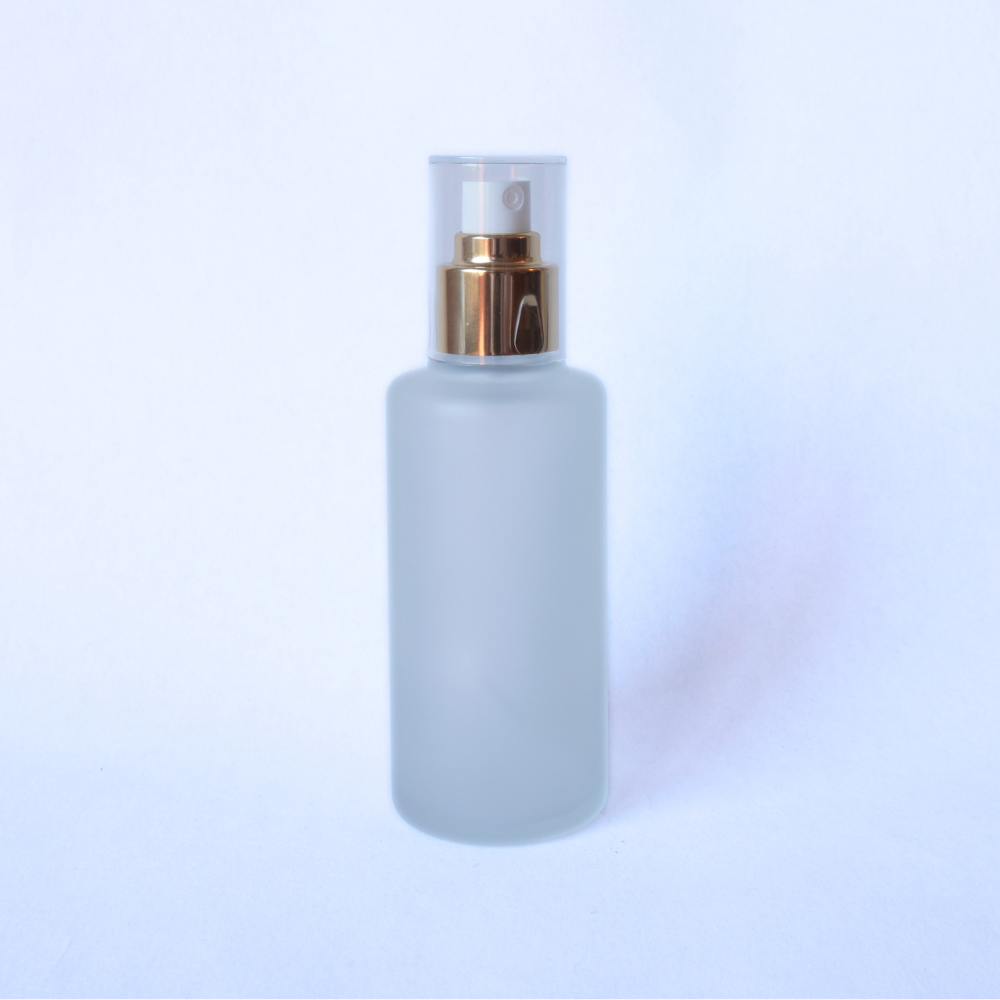 Frosted Bottle 120ml with 24mm Gold Spray Top